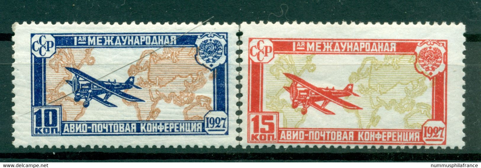 URSS 1927 - Michel N. 326/27 - Congrès De La Poste Aérienne ( Y & T N. 18/19 Poste Aérienne) - Ongebruikt
