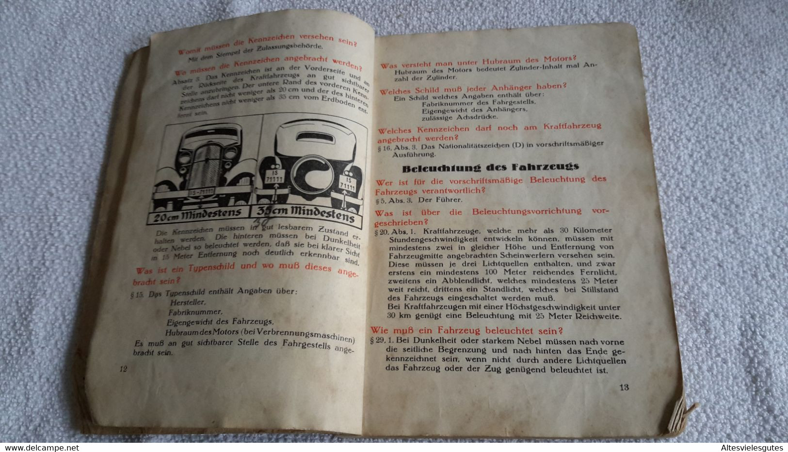 Lehrbuch Für Kraftfahrer Aller Klassen 1936 Fahrschullehrmittel Auto Motorrad - 1939-45