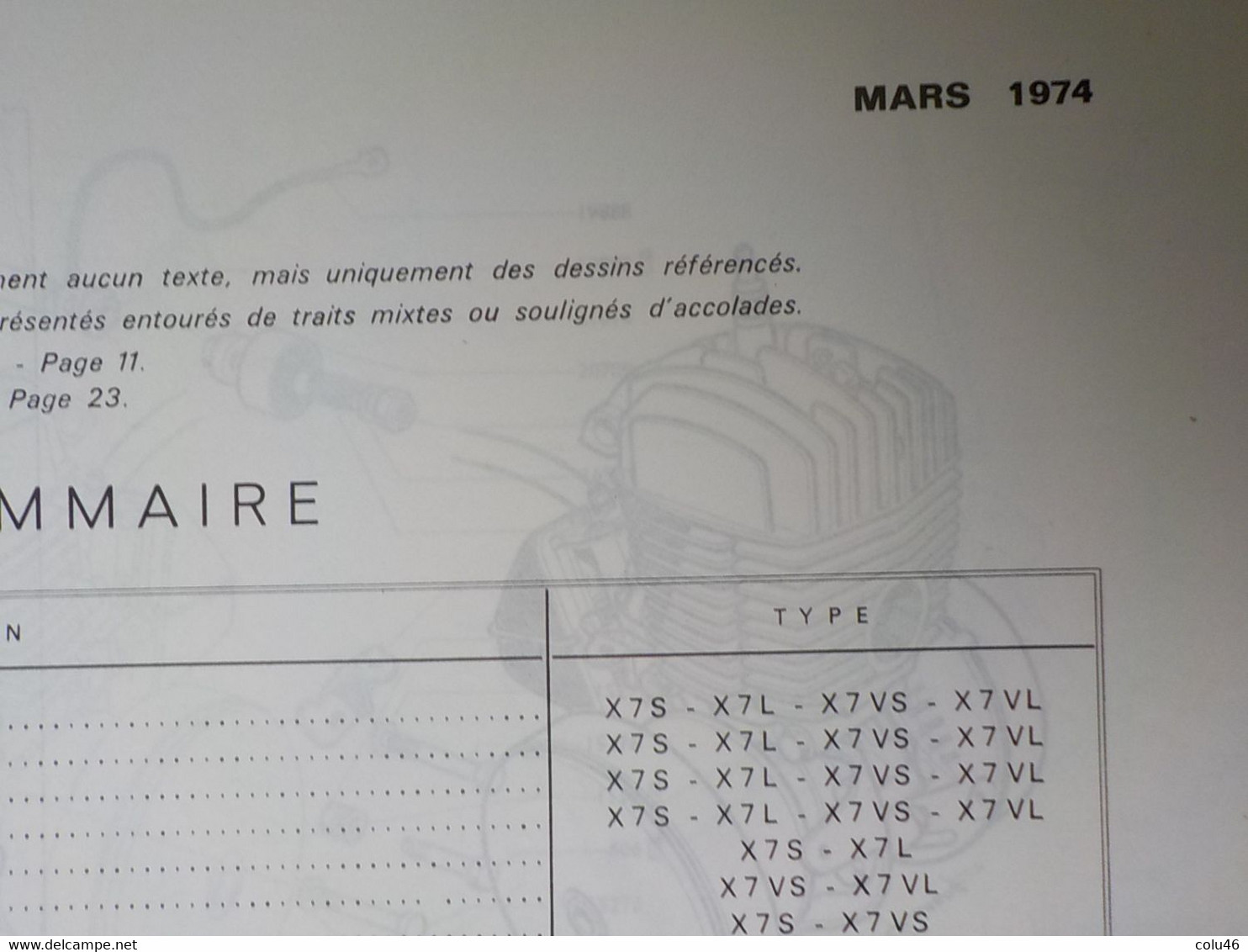 1974 Catalogue Pièces Détachées Motobécane Motoconfort X7S  Pantin France X7VS- X7L- X7VL - Motorfietsen