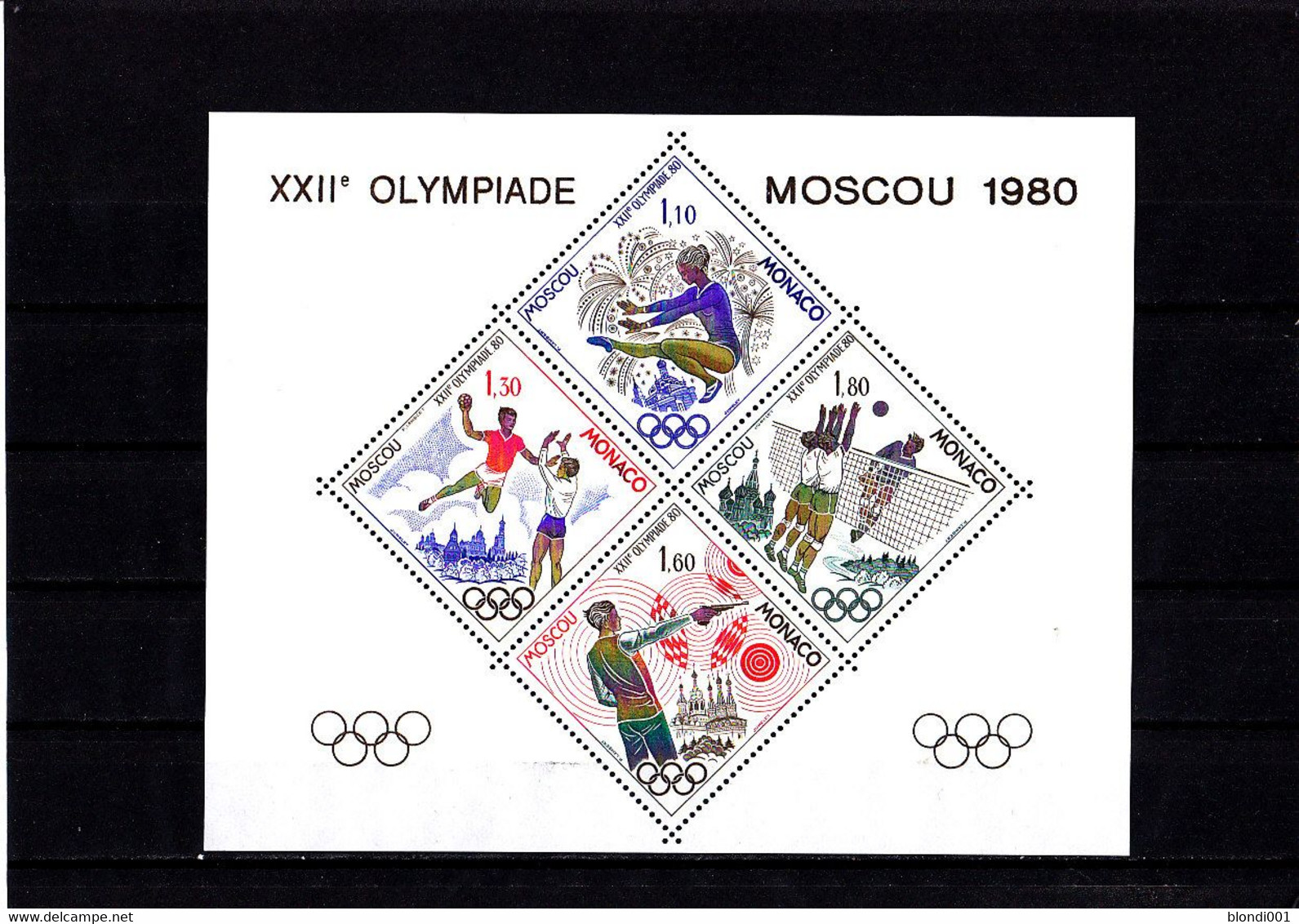 Olympics 1980 - Shooting - MONACO - S/S De Luxe MNH - Summer 1980: Moscow