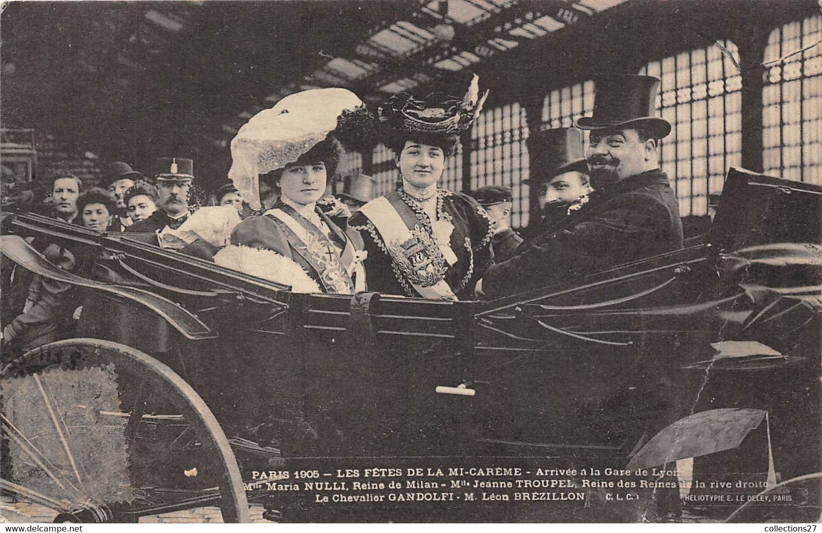 PARIS-75012-LES FÊTES DE LA MI-CAREME- ARRIVEE A LA GARE DE LYON, MELLE MARIA NULLI REINE DE MILAN ... - Arrondissement: 12