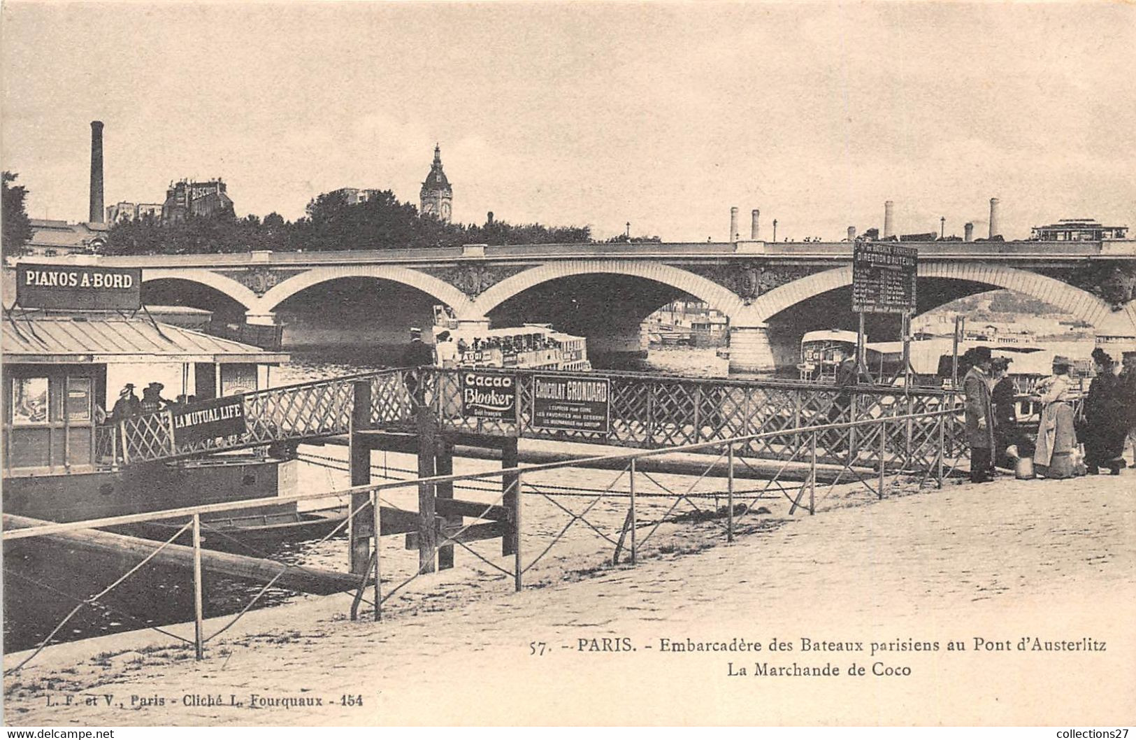 PARIS-75012- EMBARCADERE DES BATEAUX PARISIENS AU PONT D'AUSTERLITZ , LA MARCHANDE DE COCO - Arrondissement: 12