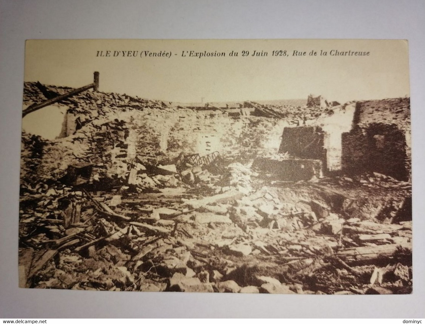 Ile D'Yeu Vendée L'explosion Du 29 Juin 1928, Rue De La Chartreuse Rare - Sonstige & Ohne Zuordnung