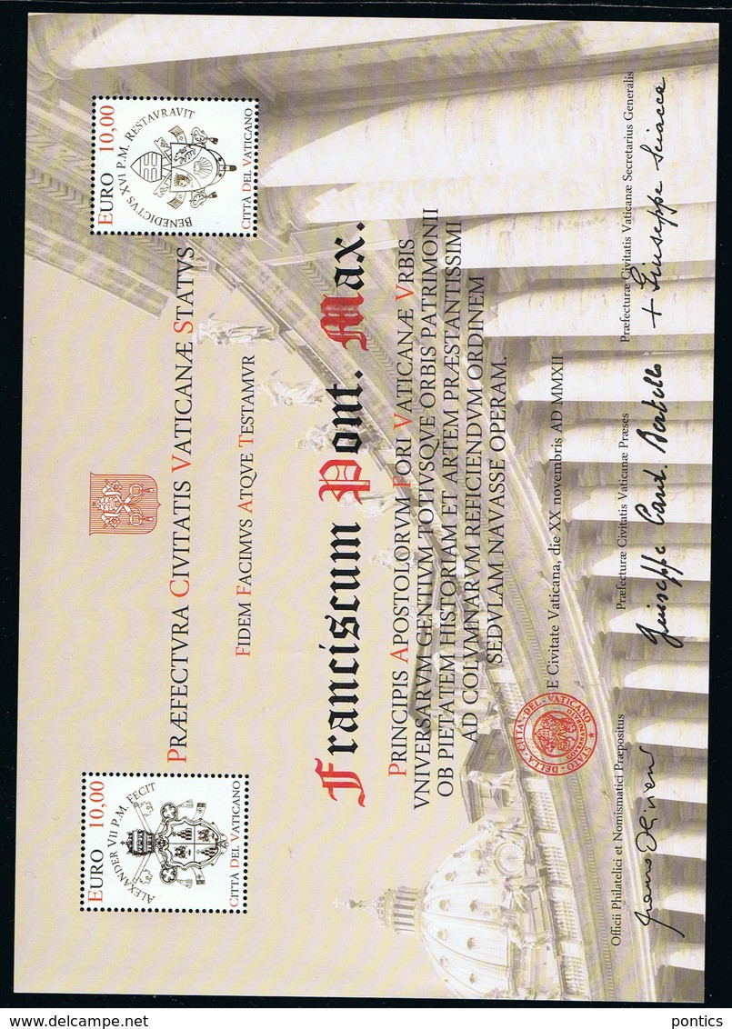 2012 - VATICAN - VATICANO - VATIKAN - D21E. - No. 2 PHILATELIC CERTIFICATES - Oblitérés