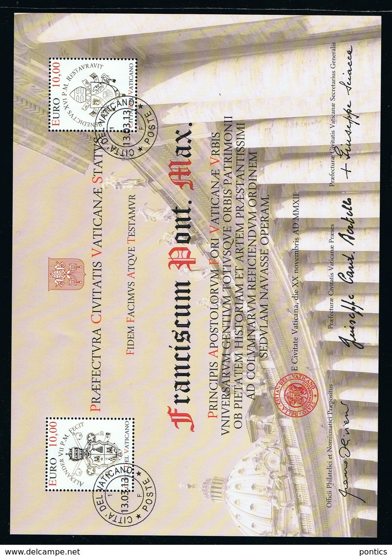 2012 - VATICAN - VATICANO - VATIKAN - D21E. - No. 2 PHILATELIC CERTIFICATES - Used Stamps