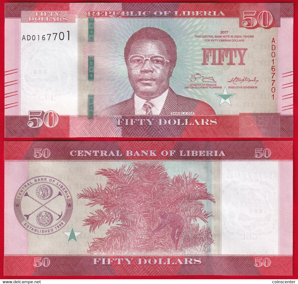 Liberia 50 Dollars 2017 P-34 UNC - Liberia