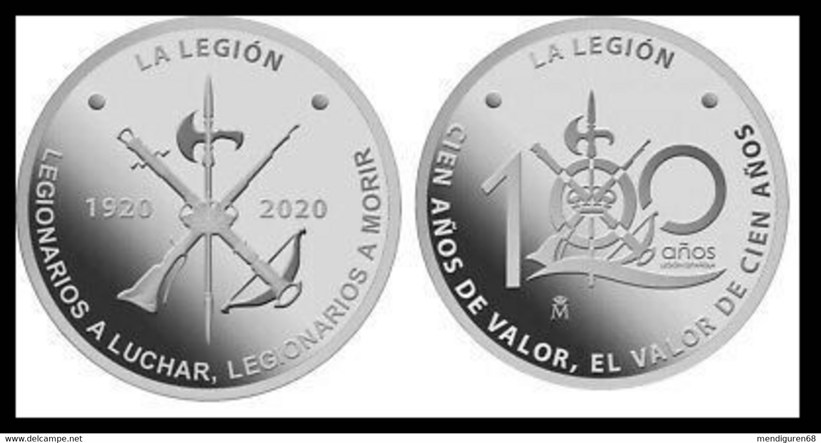 ESPAGNE SPANIEN SPAIN ESPAÑA 2020 100 AÑOS DE LA LEGIÓN ESPAÑOLA F.N.M.T. MEDALLA CONMEMORATIVA - Firma's