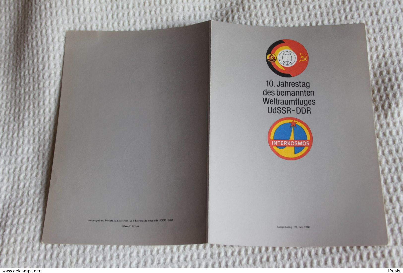 DDR; Weltraumflug UdSSR-DDR; Ersttagsblatt 1/1988 - 1st Day – FDC (sheets)