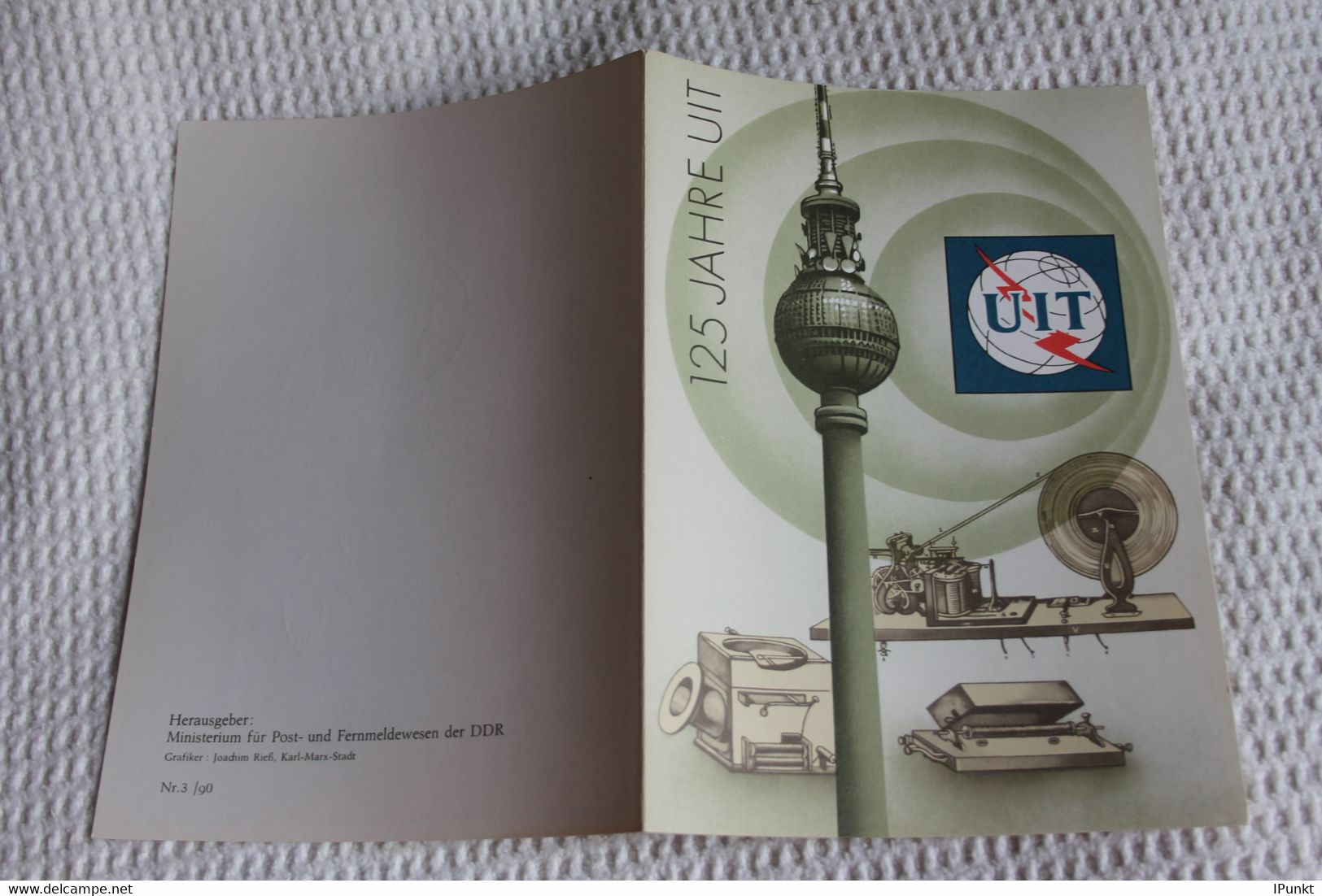 DDR; 125 Jahre UIT; Ersttagsblatt  3/90 - 1. Tag - FDC (Ersttagblätter)