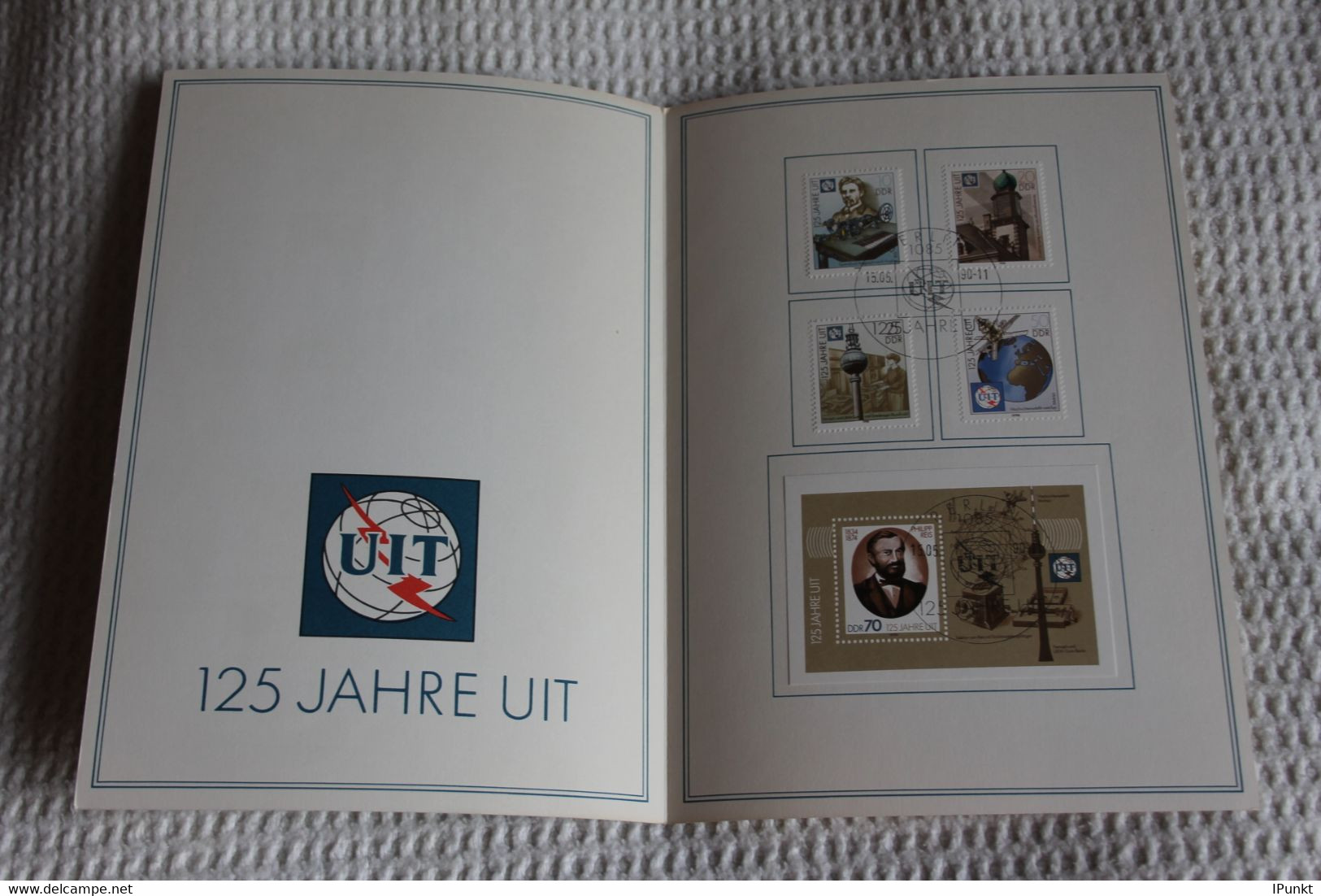 DDR; 125 Jahre UIT; Ersttagsblatt  3/90 - 1e Dag FDC (vellen)