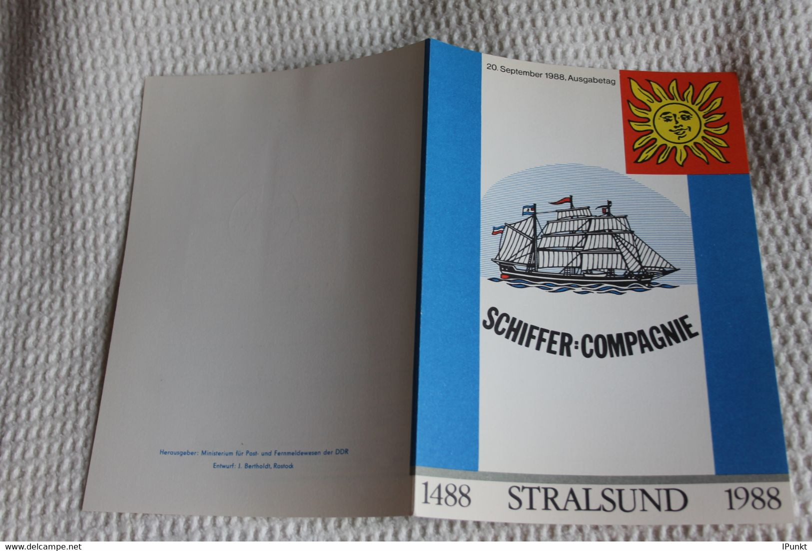 DDR; Schiffer-Compagnie Stralsund; Ersttagsblatt  2/88 - 1er Día – FDC (hojas)