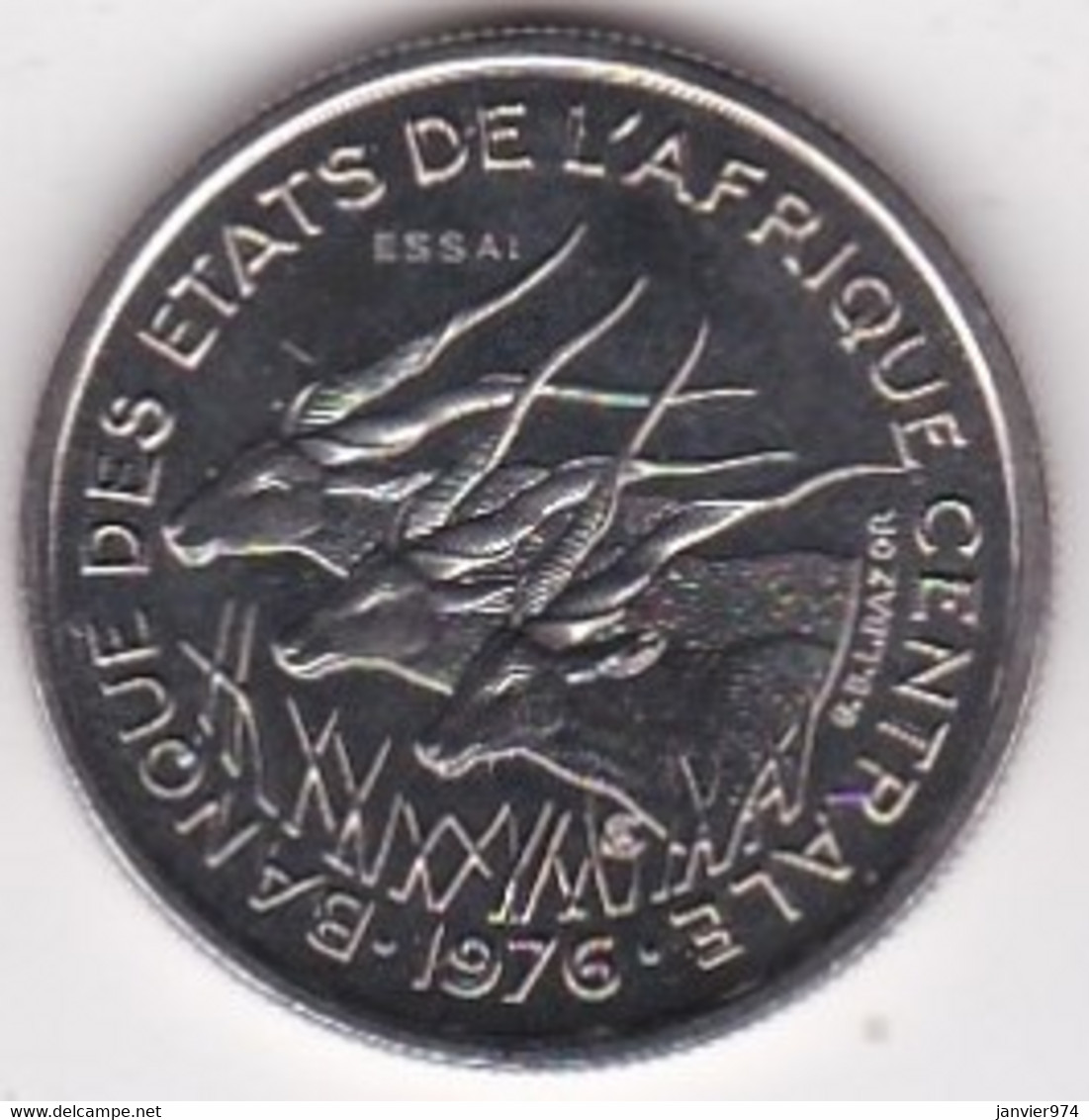 Republique Centrafricaine 50 Francs ESSAI 1976 B. Bronze Aluminium. KM# E 8 - Centraal-Afrikaanse Republiek