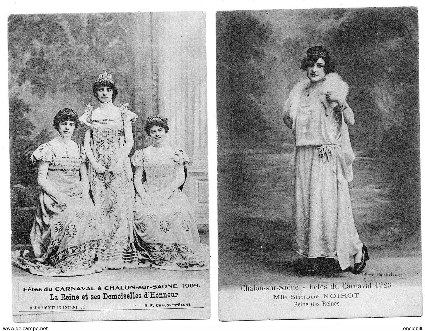 Chalon Sur Saône (71) 6 Cpa Reines Du Carnaval 1908 à1923 état Superbe - Chalon Sur Saone