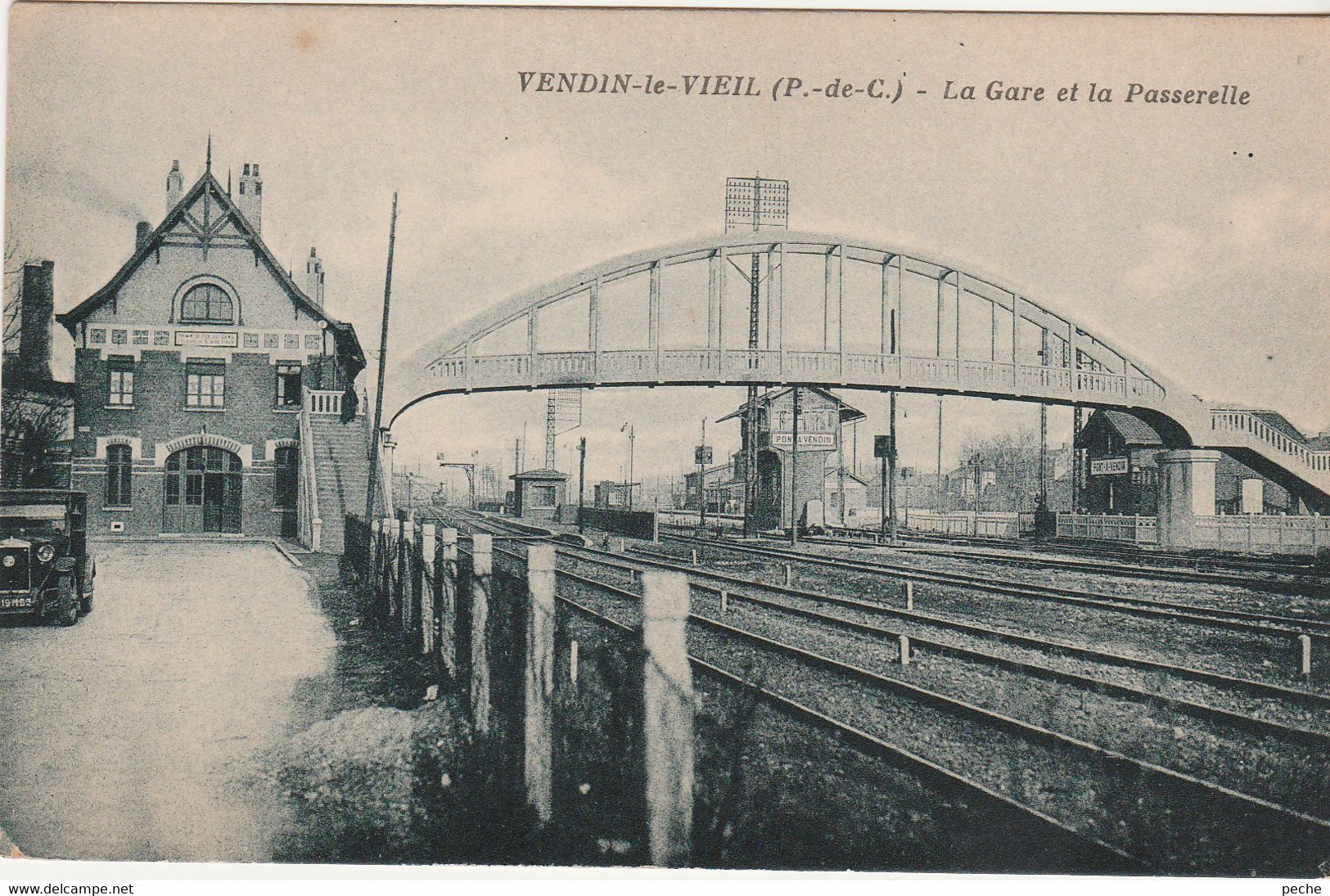 N°6226 R -cpa Vendin Le Vieil -la Gare Et La Passerelle- - Ouvrages D'Art