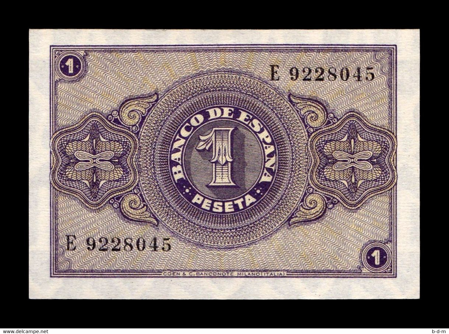 España Spain 1 Peseta Burgos 1937 Pick 104 Serie E SC UNC - 1-2 Pesetas