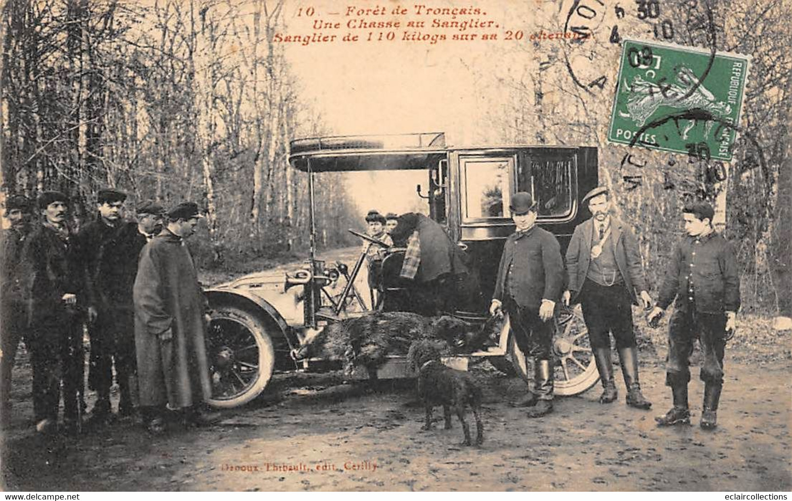 Forêt De Tronçais         03     Chasse A Courre   Sanglier. De 110 Kg. Voiture Ancienne        (voir Scan) - Sonstige & Ohne Zuordnung