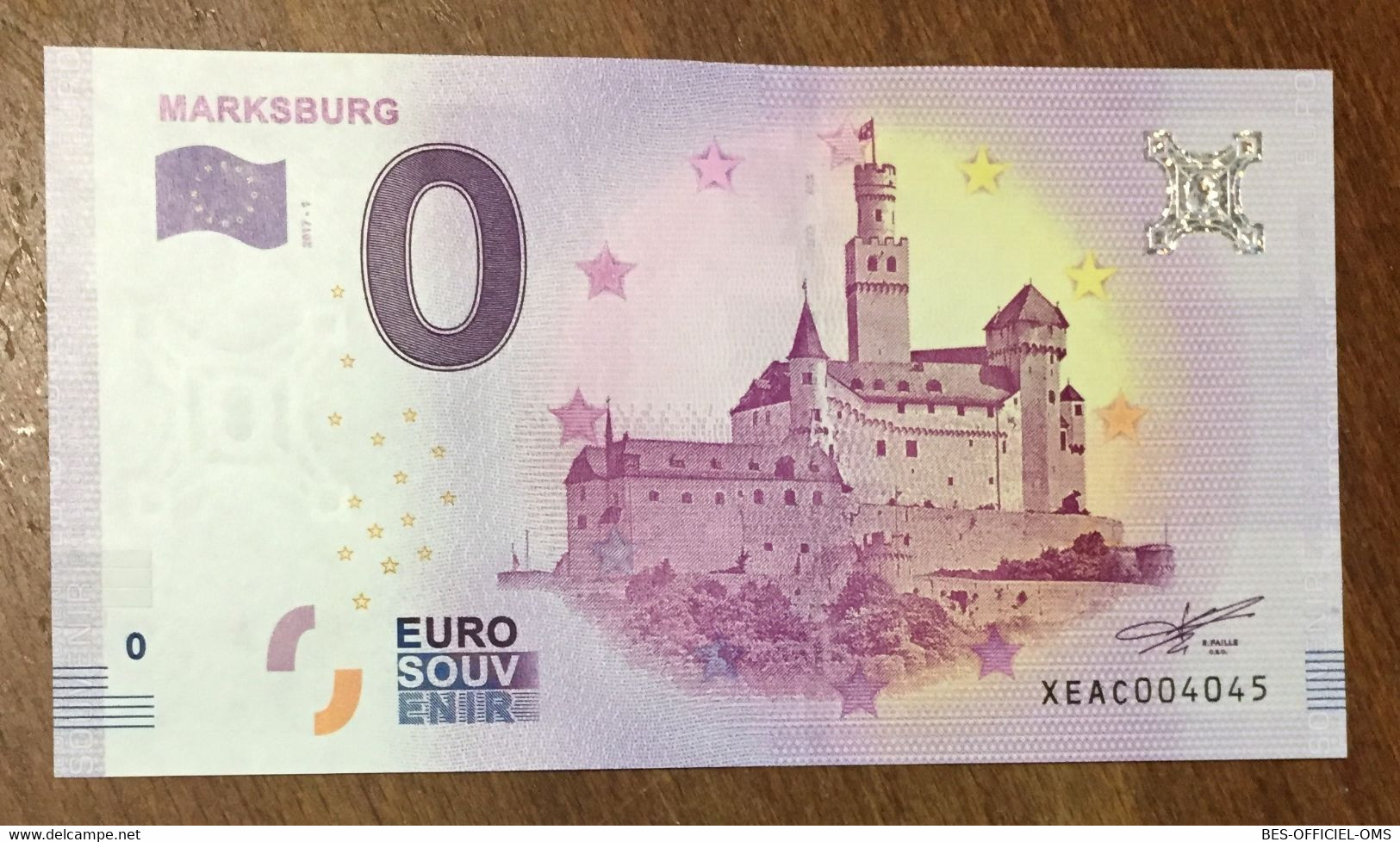 2017 BILLET 0 EURO SOUVENIR ALLEMAGNE DEUTSCHLAND MARKSBURG ZERO 0 EURO SCHEIN BANKNOTE PAPER MONEY - [17] Fictifs & Specimens