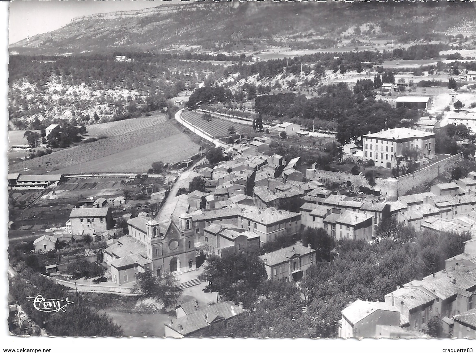 ROUSSET 23734-VUE GENERALE AERIENNE-AU 1er Plan, L'EGlise-à Droite, Le Chateau;AU FOND, ROUTE D'AIN  CPSM - Rousset