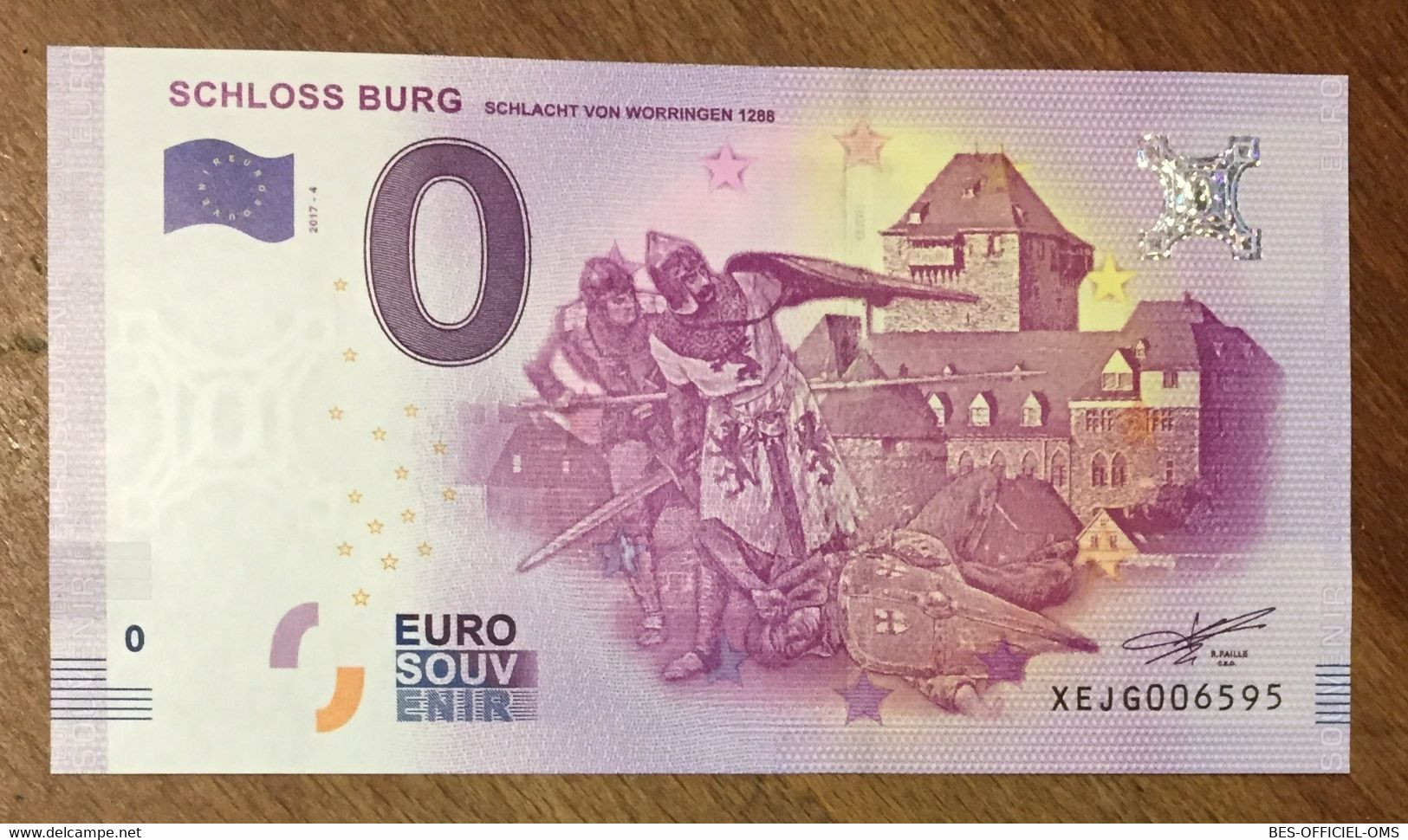 2017 BILLET 0 EURO SOUVENIR ALLEMAGNE DEUTSCHLAND SCHLOSS BURG ZERO 0 EURO SCHEIN BANKNOTE PAPER MONEY - [17] Vals & Specimens