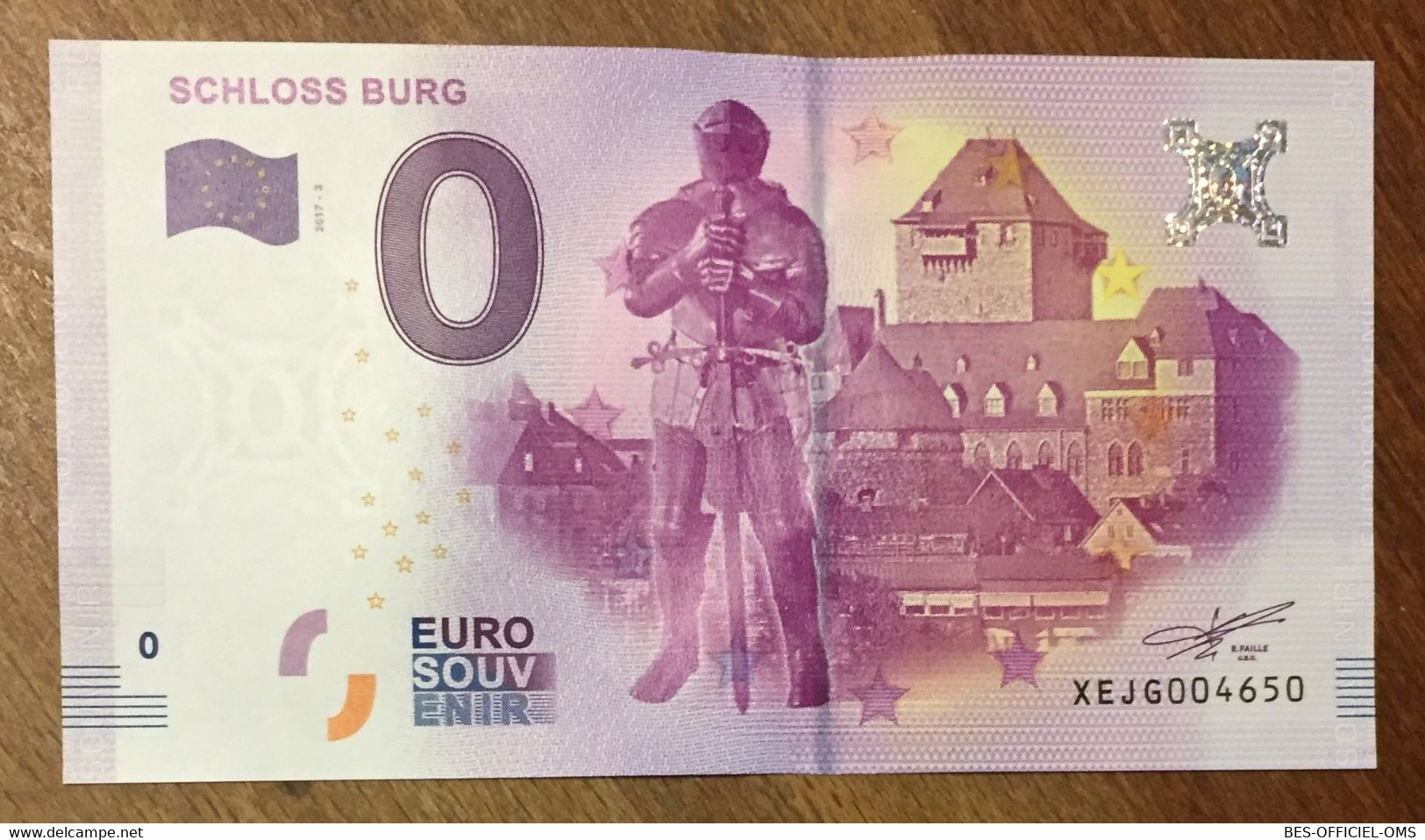 2017 BILLET 0 EURO SOUVENIR ALLEMAGNE DEUTSCHLAND SCHLOSS BURG ZERO 0 EURO SCHEIN BANKNOTE PAPER MONEY - [17] Fictifs & Specimens