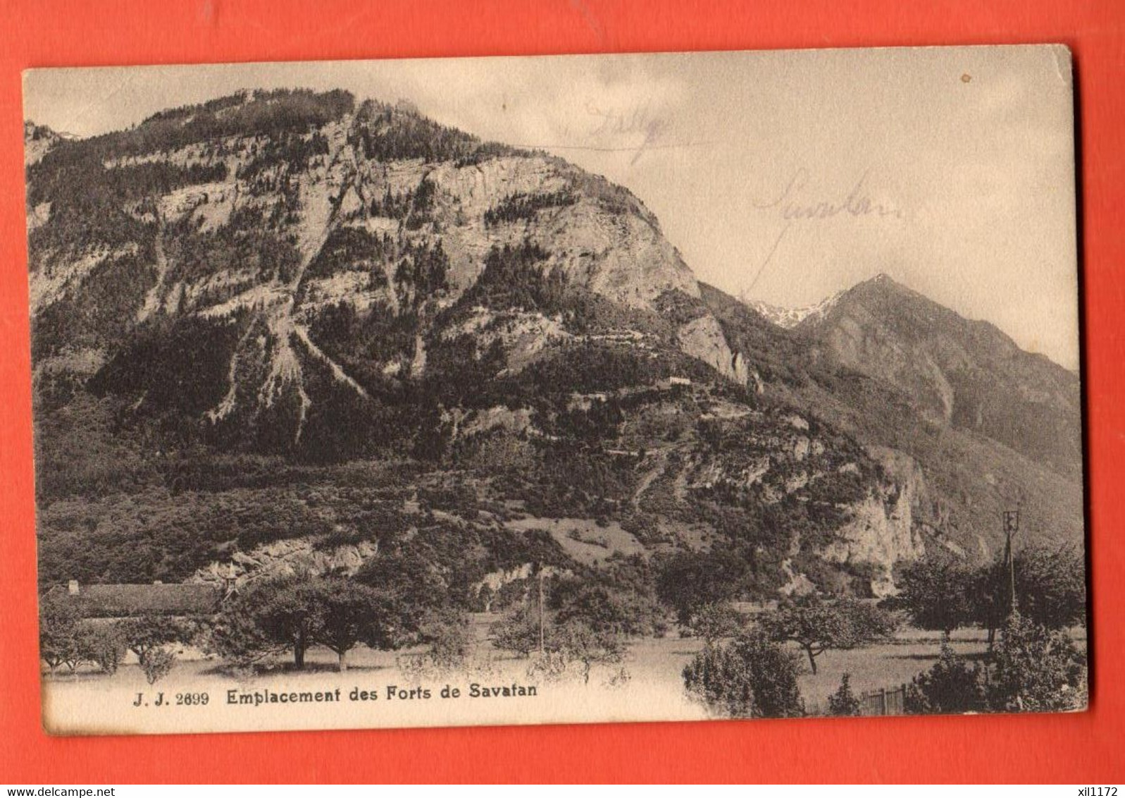 ZBI-08  Emplacement Des Forts De Savatan Au-dessus De Saint-Maurice. Cachet Militaire. Jullien 2699 - Saint-Maurice