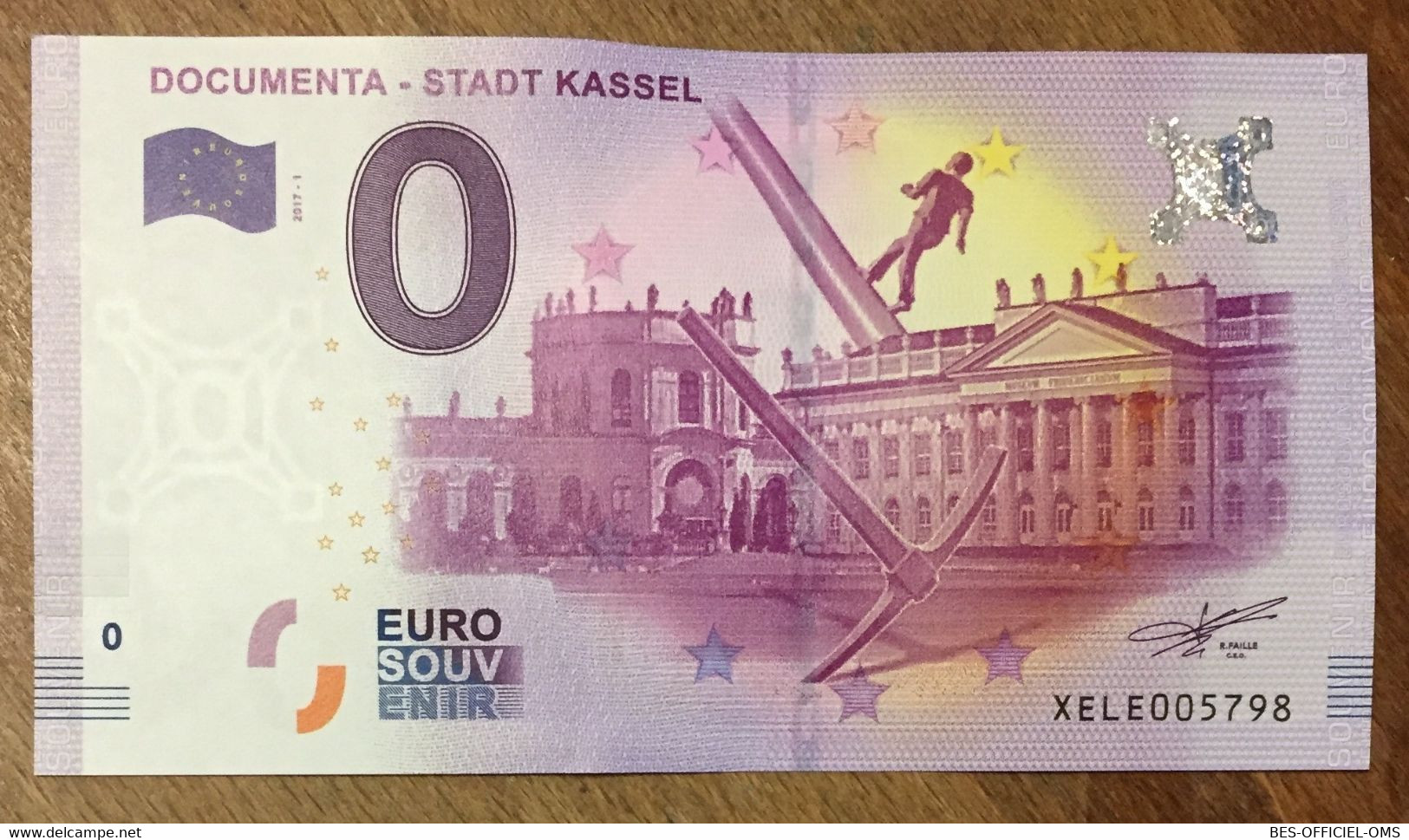 2017 BILLET 0 EURO SOUVENIR ALLEMAGNE DEUTSCHLAND DOCUMENTA-STADT KASSEL ZERO 0 EURO SCHEIN BANKNOTE PAPER MONEY - [17] Falsos & Especimenes