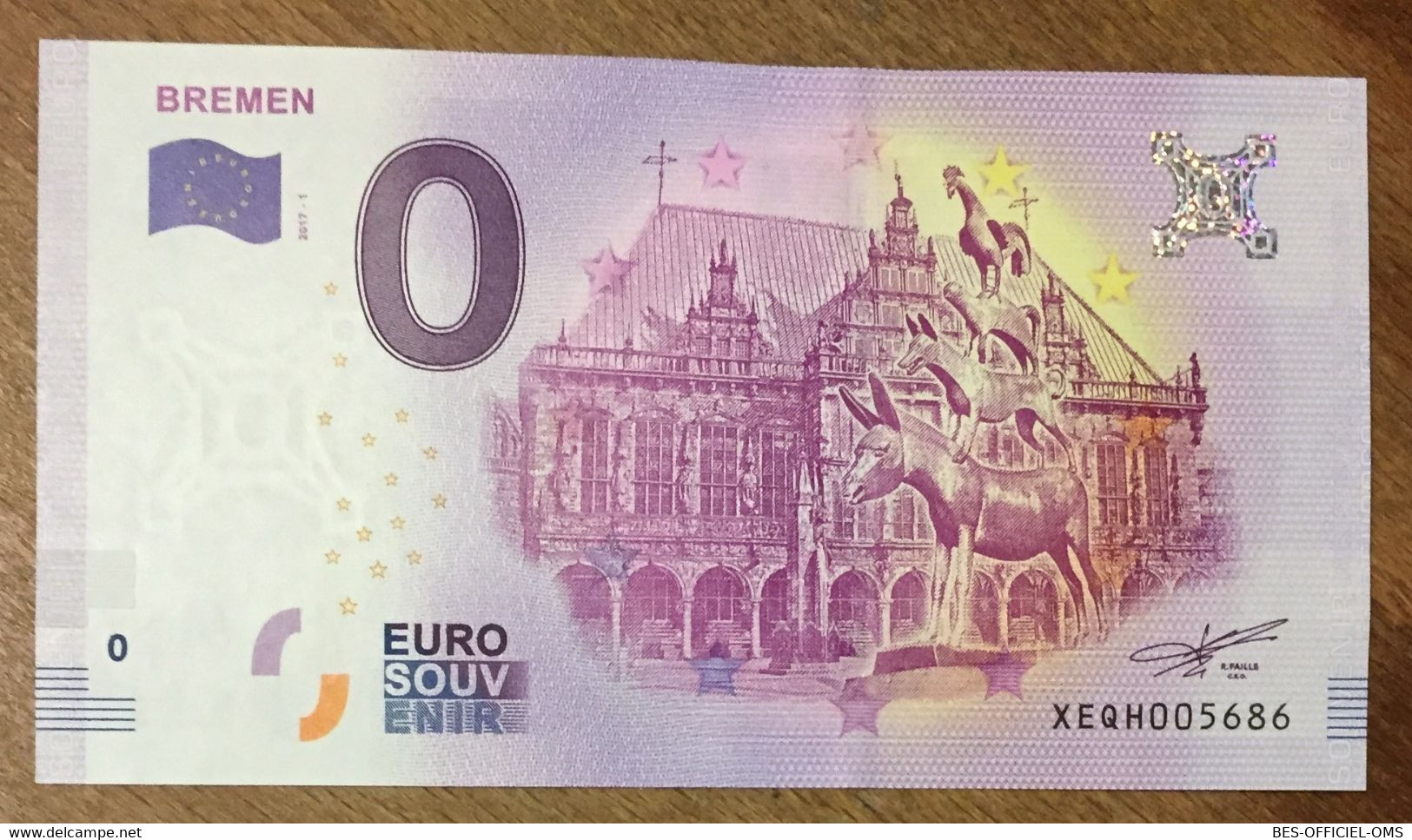 2017 BILLET 0 EURO SOUVENIR ALLEMAGNE DEUTSCHLAND BREMEN ZERO 0 EURO SCHEIN BANKNOTE PAPER MONEY - [17] Falsi & Campioni