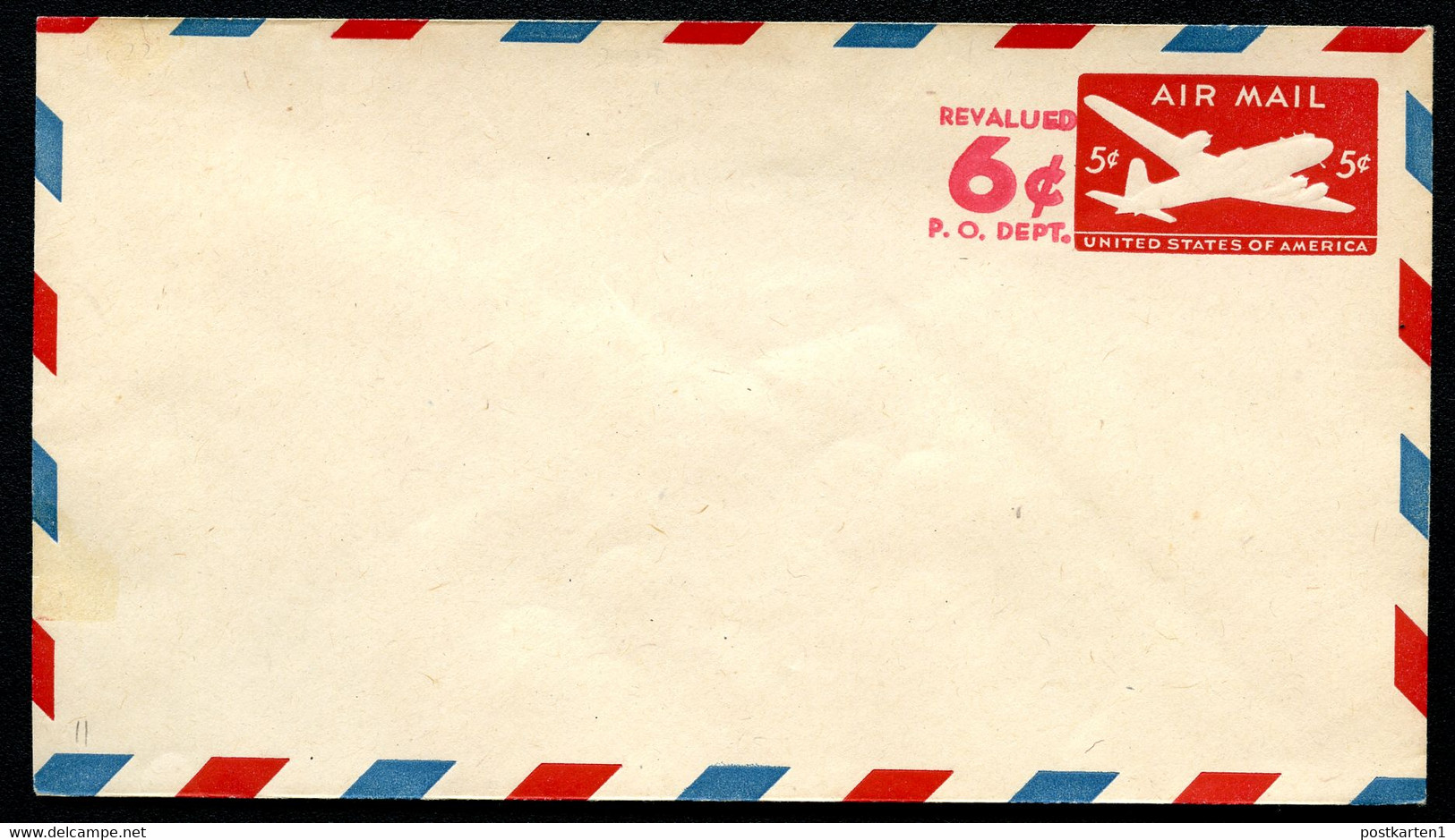 UC22 PSE Revalued Airmail Cover Mint 1952 Cat. $5.00 - 1941-60