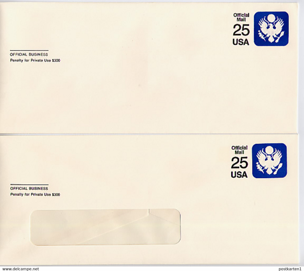 UO77 2 Diff. PSE Official Envelopes Mint 1988 - 1981-00