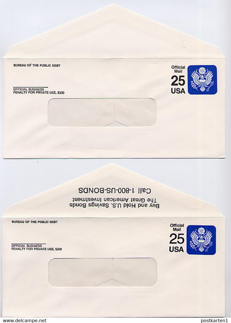 UO78 2 Diff. PSE Official Envelopes Mint 1988 - 1981-00