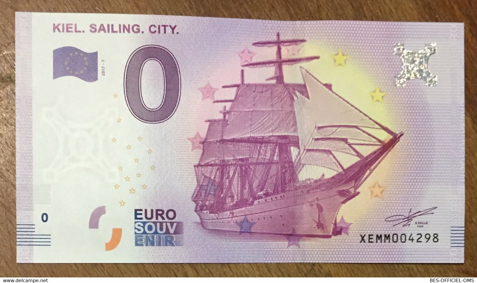 2017 BILLET 0 EURO SOUVENIR ALLEMAGNE DEUTSCHLAND KIEL. SAILING. CITY. ZERO 0 EURO SCHEIN BANKNOTE PAPER MONEY - [17] Vals & Specimens