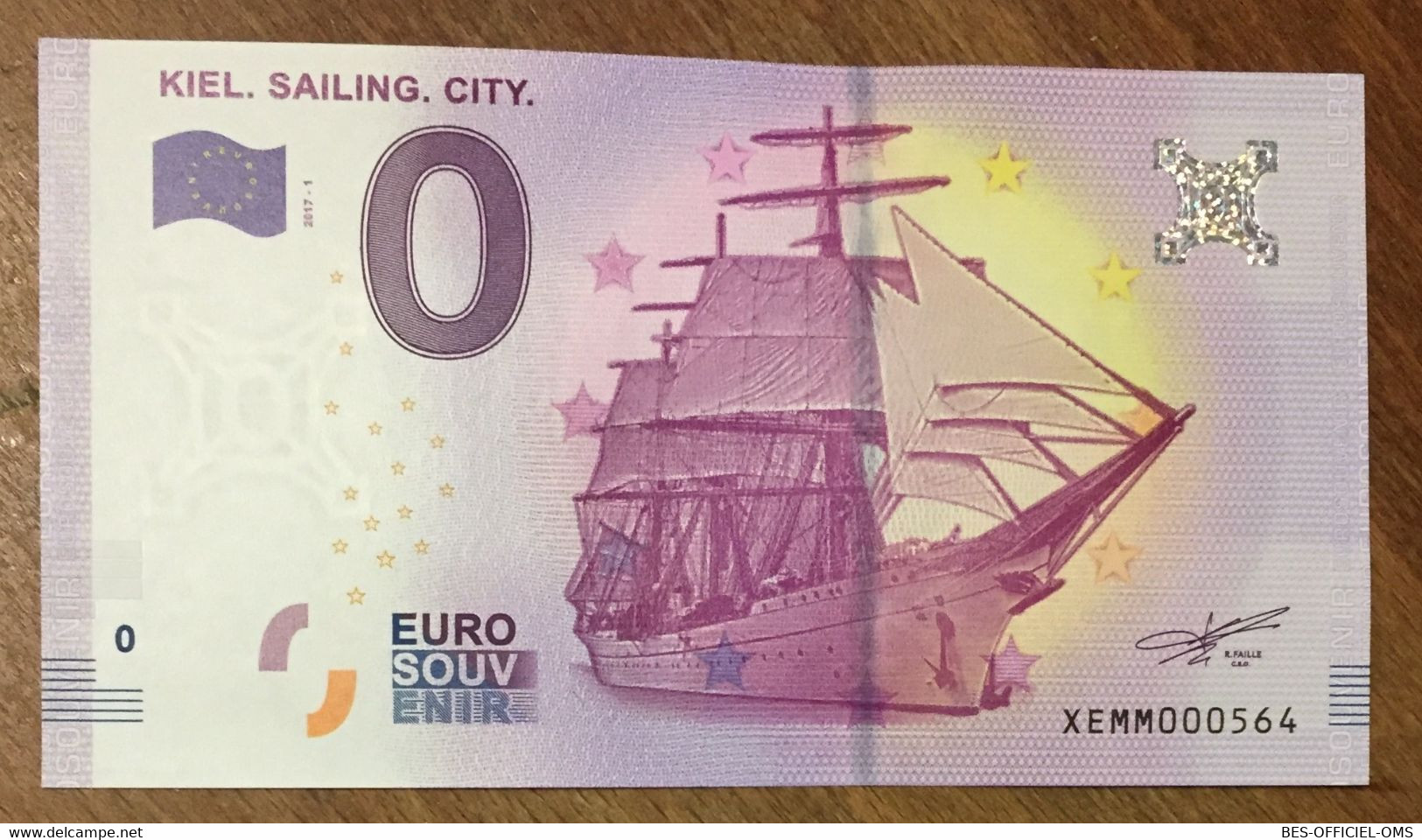 2017 BILLET 0 EURO SOUVENIR ALLEMAGNE DEUTSCHLAND KIEL. SAILING. CITY. ZERO 0 EURO SCHEIN BANKNOTE PAPER MONEY - Specimen