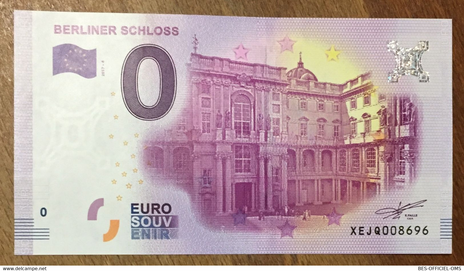 2017 BILLET 0 EURO SOUVENIR ALLEMAGNE DEUTSCHLAND BERLINER SCHLOSS ZERO 0 EURO SCHEIN BANKNOTE PAPER MONEY - [17] Falsos & Especimenes