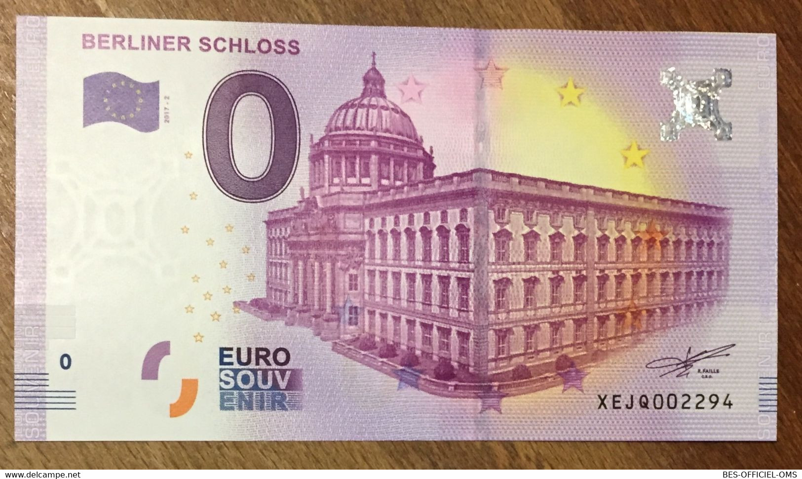2017 BILLET 0 EURO SOUVENIR ALLEMAGNE DEUTSCHLAND BERLINER SCHLOSS ZERO 0 EURO SCHEIN BANKNOTE PAPER MONEY - [17] Vals & Specimens