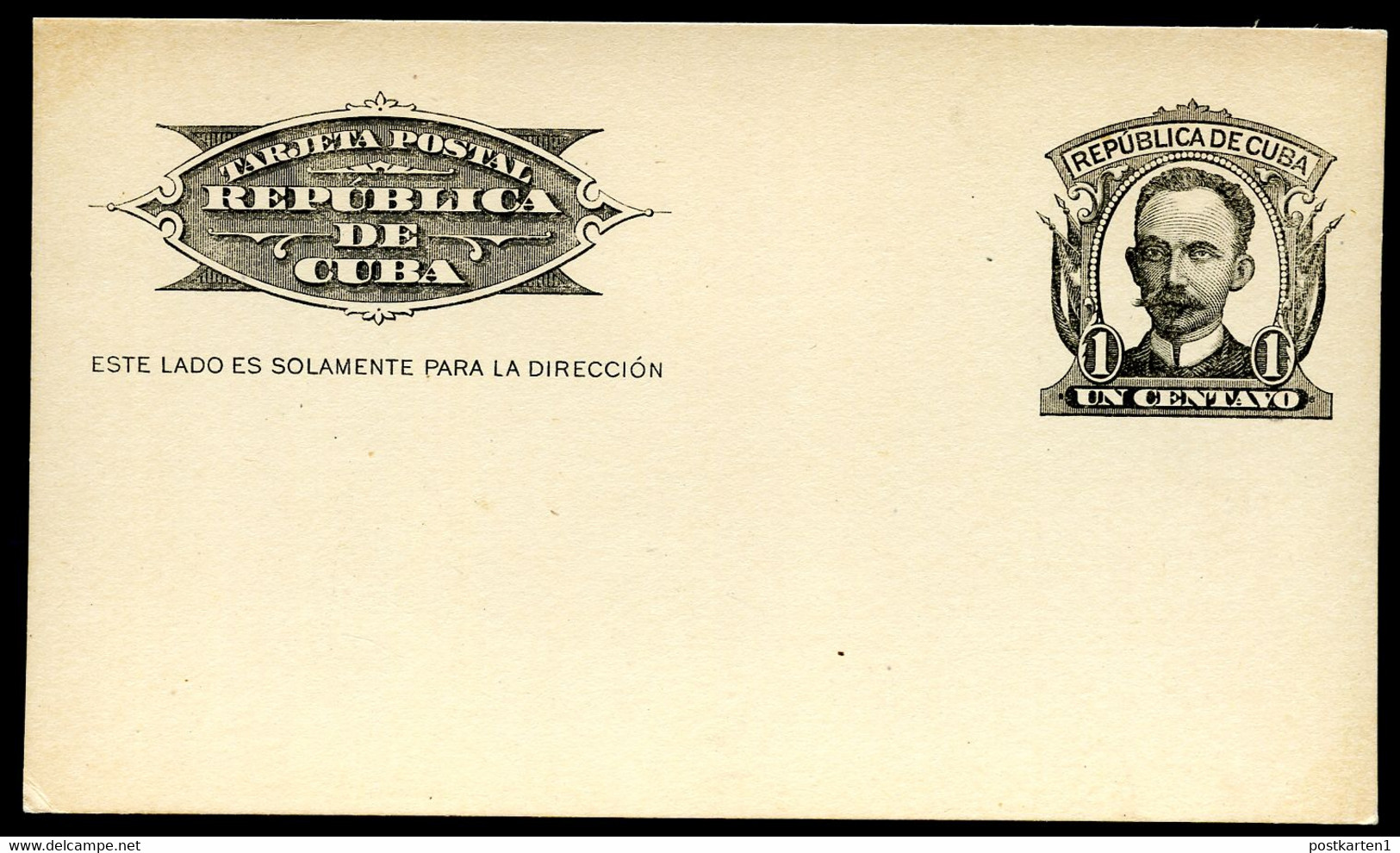 Cuba Postal Card José Martí UPSS #S4 Mint Xf 1904 - Covers & Documents