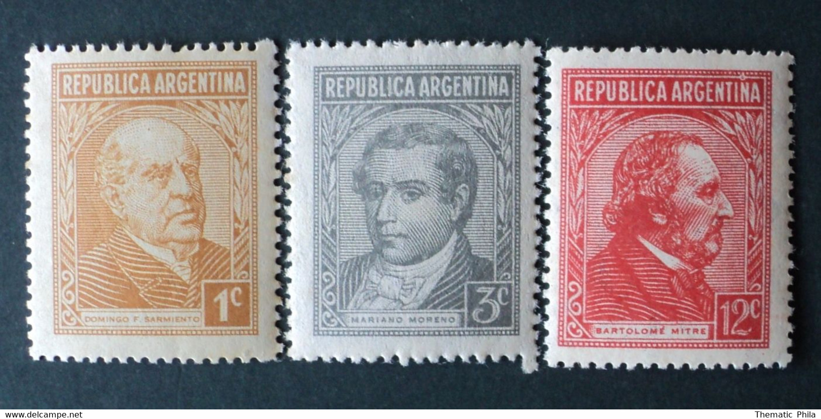 1935 Argentina MNH - Personalidades Moreno Mitre Sarmiento - Nuevos