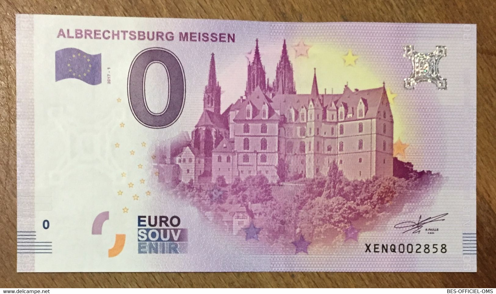 2017 BILLET 0 EURO SOUVENIR ALLEMAGNE DEUTSCHLAND ALBRECHTSBURG MEISSEN ZERO 0 EURO SCHEIN BANKNOTE PAPER MONEY - Specimen