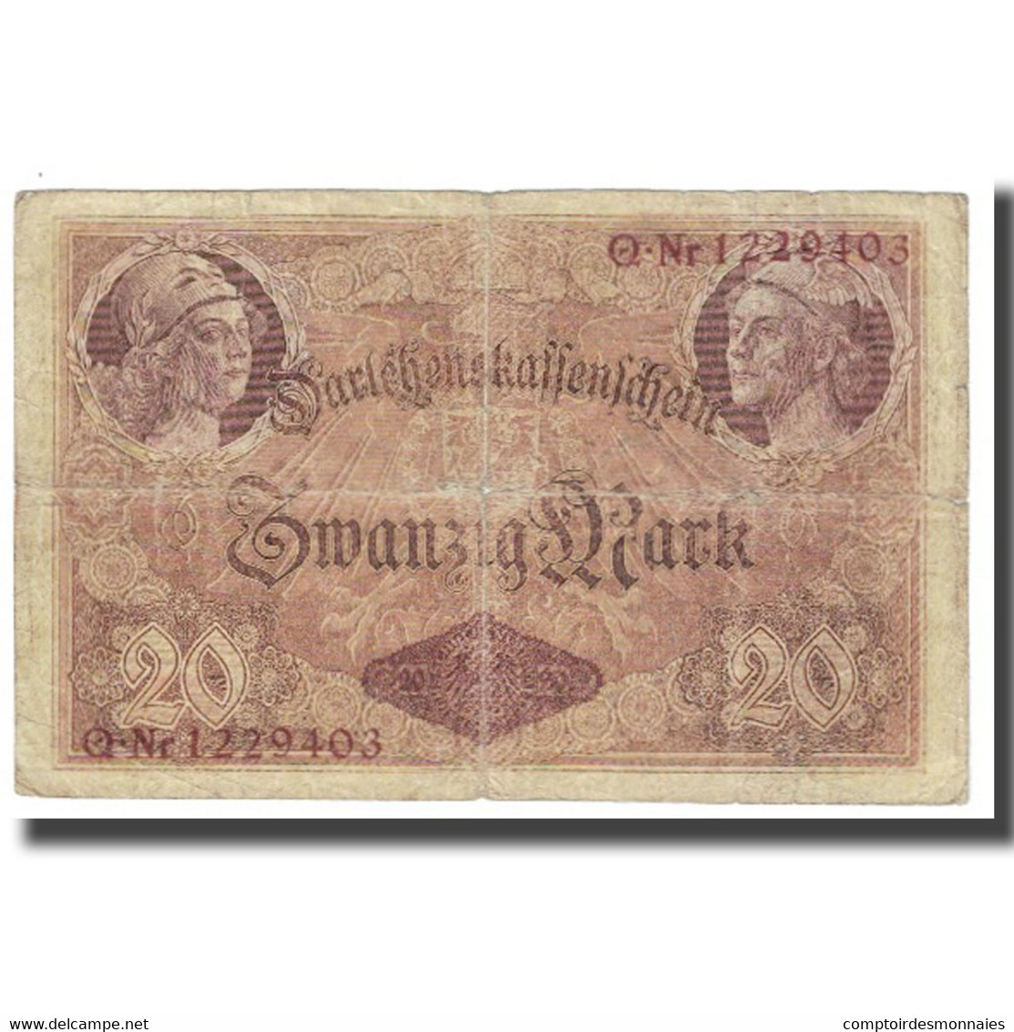 Billet, Allemagne, 20 Mark, 1914, 1914-08-05, KM:48a, TB - 20 Mark