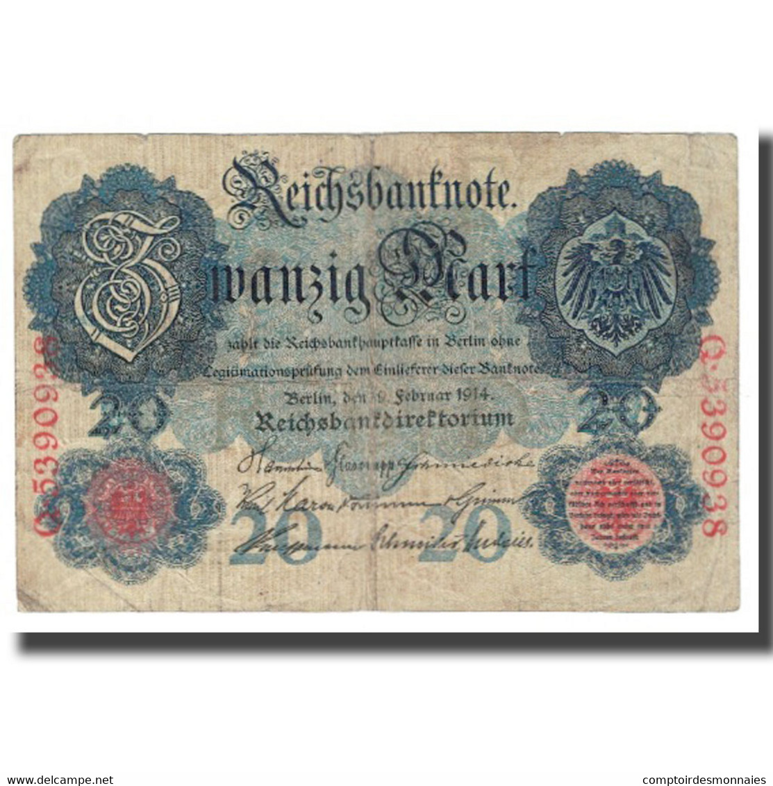 Billet, Allemagne, 20 Mark, 1914, 1914-02-19, KM:31, TB - 20 Mark
