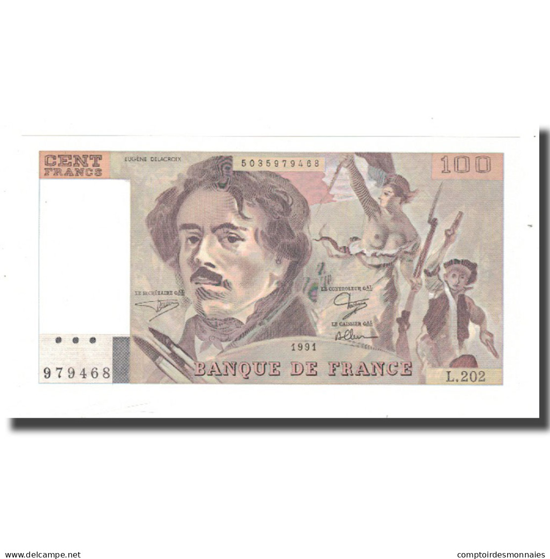 France, 100 Francs, 1991, NEUF, Fayette:69bis.3c1, KM:154f - 100 F 1978-1995 ''Delacroix''