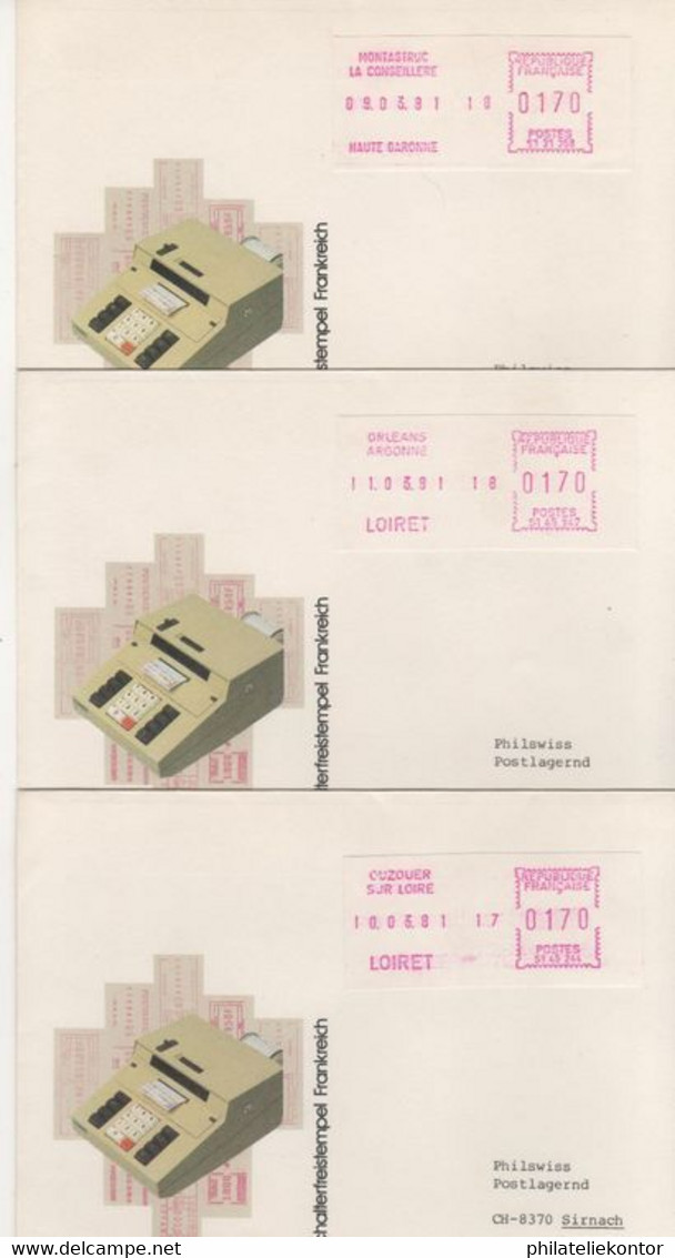 6 Stk. Briefe Mit Schalterfreistempel Frankreich 1981 - 1981-84 LS & LSA Prototipos