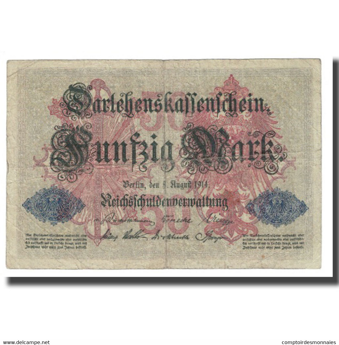 Billet, Allemagne, 50 Mark, 1914, 1914-08-05, KM:49a, TB - 50 Mark