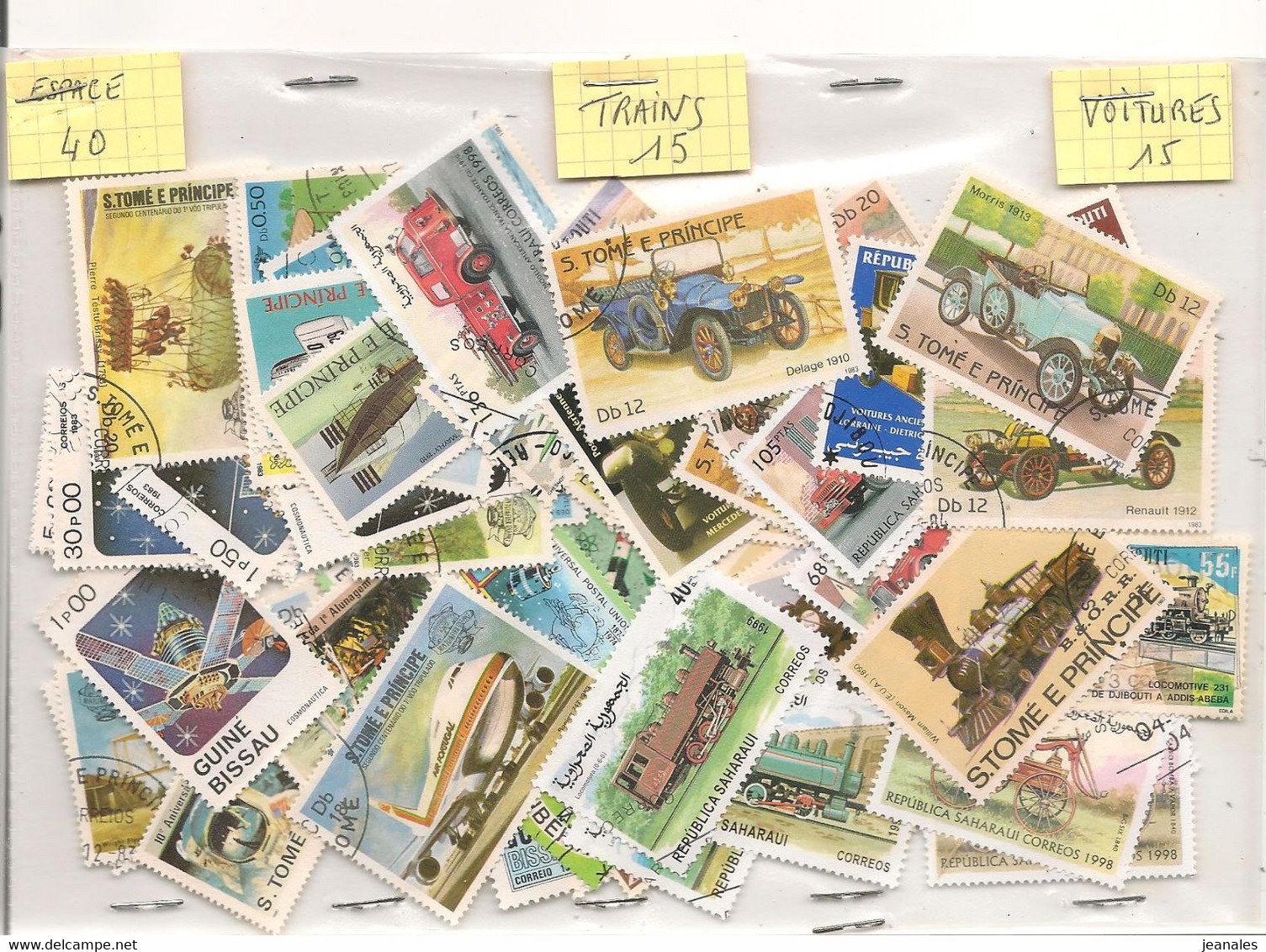 ESPACE- VOITURES-TRAINS 70 TIMBRES OBLITÉRÉS - Autres & Non Classés