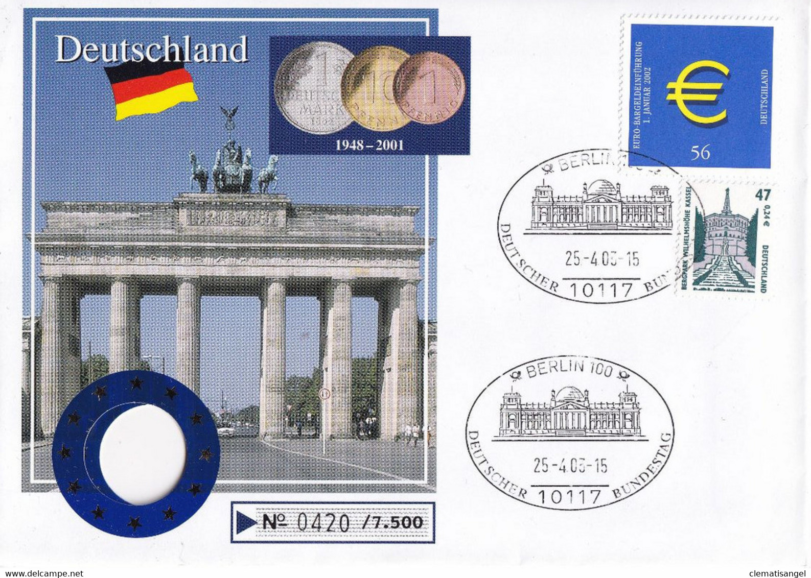 187T * BERLIN * DEUTSCHER BUNDESTAG 2003 * MISCHFRANKATUR **! - Macchine Per Obliterare (EMA)