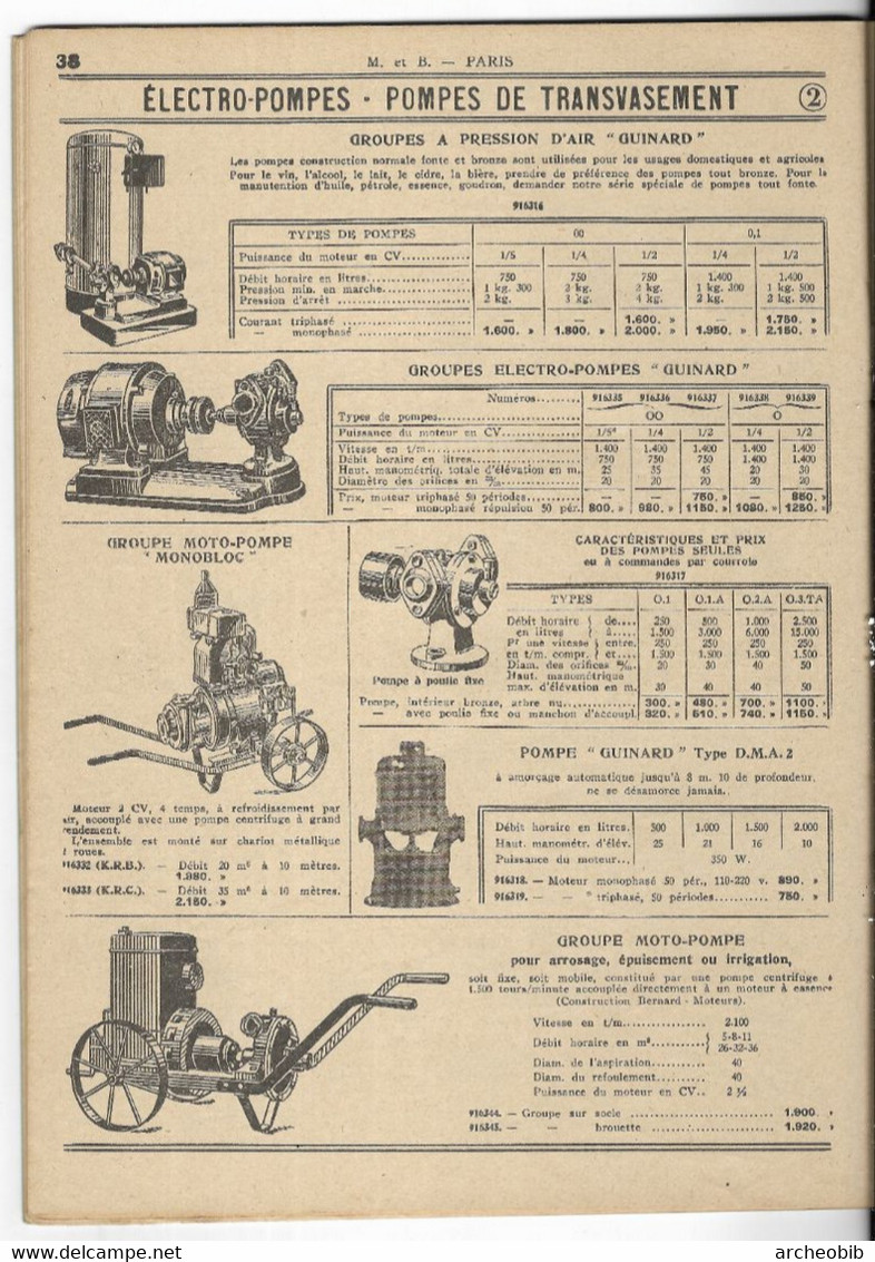 Catalogue Fermes Parcs Et Jardins Mestre Et Blatgé (vers 1940) Outillage - Matériel Et Accessoires