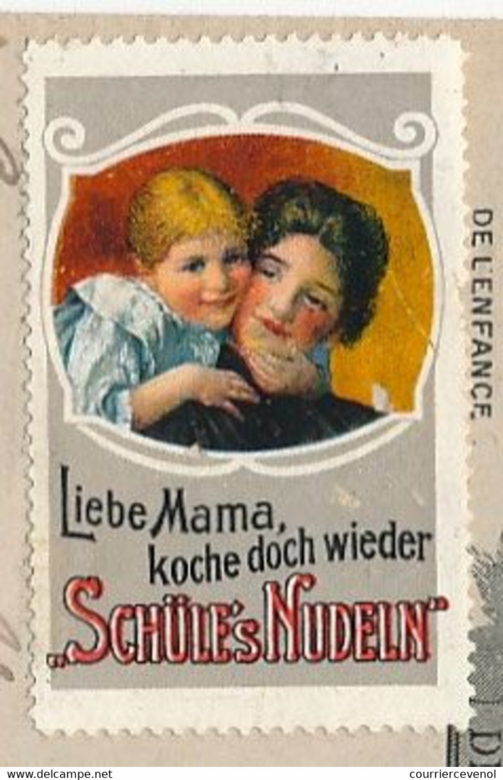 FRANCE - Vignette "Liebe Mama Koche Doch Wieder Schüle's Nudeln" S/env En Tête Société Le Parfait Nourricier 1919 - Briefe U. Dokumente