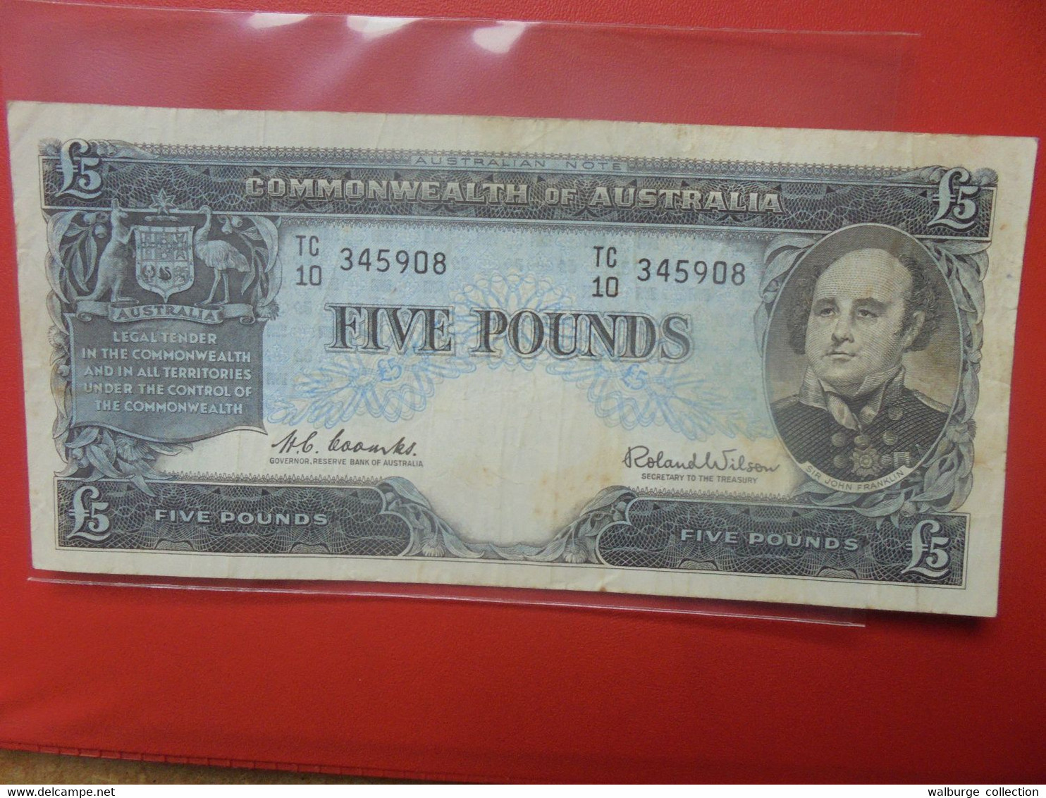 AUSTRALIE 5 POUNDS 1960-1965 Circuler (B.20) - 1960-65 Reserve Bank Of Australia