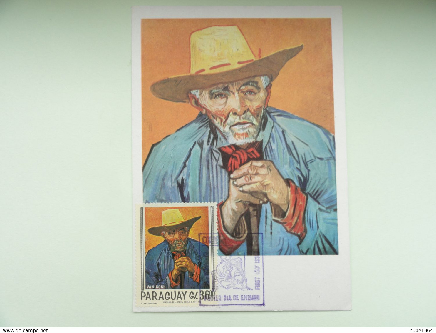 CARTE MAXIMUM CARD OLD PEASANT BY VINCENT VAN GOGH PARAGUAY - Impressionisme