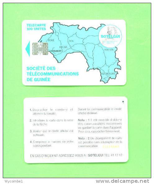 GUINEA (CONAKRY) - Chip Phonecard/Regional Map 100 Units - Guinea