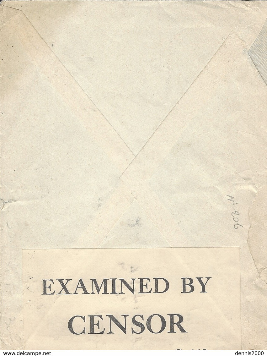 1941 - Enveloppe Affr. N° 206 SEUL Pour New York  -  Censure  C. 118 - Covers & Documents